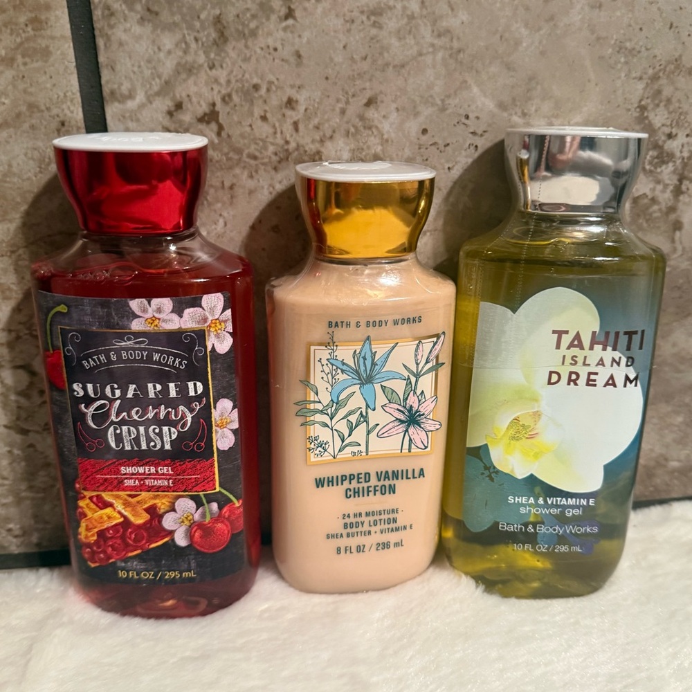 Bath & Body Works Shower Gel Trio - Red, Cream, Yellow